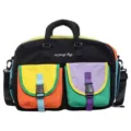 Colorblock travel duffel bag with multiple pockets, stylish gym yoga bag for sports. - Single Bag / Black