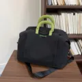 Borsone da viaggio nero con manici verdi, grande capacità sport fitness borsa sportiva. - Nero