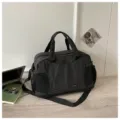 Grande borsa da viaggio a quadretti con separazione bagnato asciutto per fitness yoga e sport. - Nero