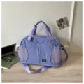 Grande borsa da viaggio trapuntata viola, borsa sportiva leggera per fitness e yoga. - Viola