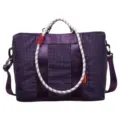 Borsa da viaggio sportiva a quadri viola con manici in corda, leggera e capiente per ogni uso. - Viola