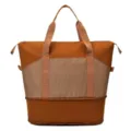 Borsa da viaggio sportiva espandibile marrone borsone fitness tempo libero utile. - Marrone