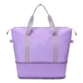 Borsa da palestra da viaggio viola con fondo espandibile e tasca a rete per fitness. - Viola