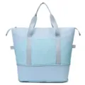 Borsa da viaggio estensibile azzurra fitness sport tote bag con manici robusti e zip bassa - Azzurro