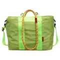 Sac de voyage sport carreaux mode avec sangles neons et poignees en corde d'escalade. - Vert Fruit