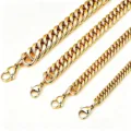 Gold cuban chain variant in multiple widths with lobster clasp, stylish hip-hop jewelry piece. - 10mm / Lobster Clasp Style / 80cm / Gold