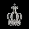 Decorazione per torta a corona argentata con perle e strass per matrimoni e compleanni. - Stile Lanterna con Croce / Argento