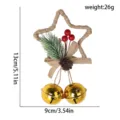 Christmas star bell hanging ornament holiday tree DIY decor rustic jingle bells pendant - Five-Pointed Star Bell Gold Style / Gold
