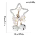 Christmas star bell hanging ornament, white snowflake bow and metal jingle bells for tree decor. - Five-Pointed Star Bell White Style / White