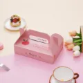 Caja de embalaje de macarrones rosa caja de regalo recipiente de papel para galletas - 1 Pieza/Paquete / Rosa