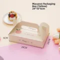 Boîte d'emballage en papier macaron jaune 24x16x6cm boîte cadeau pour dessert biscuit - 1 Pièce / Jaune