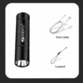 Lampe de poche LED rechargeable mini lumiere de travail portable USB avec cordon de dragonne - Longue Portée Plein Phare + Ensemble de Lampe Rechargeable