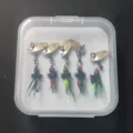 5-pack trout fishing lures spoons kit with box, micro spinnerbaits fly fishing hooks. - Boxed Drip Glue Mosquito 5 Colors Mixed 5 Gold