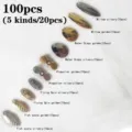 100pcs fishing lure blades set, metal spinner bait blades for DIY fishing tackle gear. - Gold And Silver Mixed 100 Pieces Set