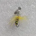 Micro fishing lure fly spinner bait yellow black bee design fishing tackle tool equipment - 12# Large / Silver Spinner with Bee Hook