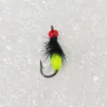 Fishing fly lure trout fishing artificial insect bait with red bead and green body - Glued Mosquito with Wings / 12# / Yellow