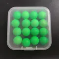 Green fishing foam balls 12mm floating beads for carp fishing, 16 pieces in clear box - Green