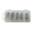 Green feather fishing lure set with transparent tackle box for grass carp fishing - Boxed 5 Pcs - Green