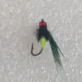 Hand-tied fly fishing lure with red head and green tail for trout and micro fishing tackle - Wound Mosquito with Wings / 12# / Yellow