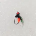 Micro fishing lure artificial insect fly hook with wings, realistic feather bait for trout fishing. - Glued Mosquito with Wings / 12# / Orange