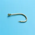 Gold fishing hook with eyelet and barb, single eyed hook tackle for freshwater saltwater fishing - Size 3 (100 Pieces/Pack) / Gold