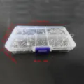 200pcs fishing swivel connector set with clear tackle box, durable rolling swivels for fishing. - B-Type Pin Set / 10-Slot Box