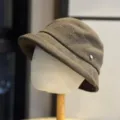 Detail shot of women's pleated bucket hat, casual brown newsboy cap for stylish everyday wear. - Adult Adjustable 54-60 / Coffee