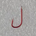 Red fishing hook metal single hook with barbs high carbon tackle accessory for angling. - Style 1 / Red Barbless