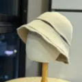 Sombrero de cubo de punto beige para mujer otoño invierno cálido sombrero de lavabo - Talla Única Adulto (54-60cm) / Caqui