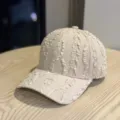 Damen plissierte Baseballcap Freizeit Mode Sonnenhut stilvolle strukturierte Mütze - Erwachsene 54-60 Einstellbar / Khaki