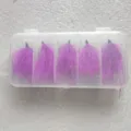 Purple Feather Fishing Lures Simulation Waterweed Hook Bait Set In Clear Storage Box - Boxed 5 Pcs - Purple