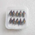 Set de moscas de pesca imitaciones de insectos cebos artificiales para trucha y perca - Paquete de 10 Piezas / Dorado
