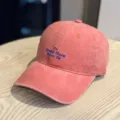 Rosa Baseballkappe im koreanischen Stil mit blauer Stickerei fuer den taeglichen Alltag. - Erwachsene 54-60 Einstellbar / Orange