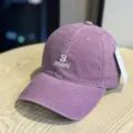 High quality washed letter embroidered baseball cap for men and women vintage sun hat - Adult 54-60 Adjustable / Purple