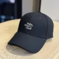 Classic black baseball cap with white embroidered lettering detail, casual unisex everyday style. - 54-60cm (Adjustable) / Embroidered Letter Style (1707) / Black