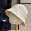 Πλεκτό bucket hat γυναικείο, casual mesh σχέδιο με τρύπες, στιλάτο φθινόπωρο χειμώνας. - Ενήλικας 54-60 Ένα Μέγεθος / Ζαχαρί