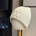 Korean style knitted beanie wool hat warm winter cap beige soft unisex casual fashion wear - Adult One Size (54-60cm) / Beige