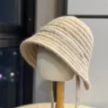 Gemuetlicher Strick Eimerhut Damen Winter warme Ohrenklappe Muetze stilvoll weich - Erwachsene 54-60 Einheitsgröße / Khaki