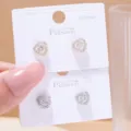 Κομψά γυναικεία σκουλαρίκια καρφωτά από ασήμι S925 με λαμπερά ζιργκόν για μόδα. - Τρίγωνο(A008)