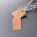 Blank Kraft Paper Tags with White Elastic String for DIY Custom Price Labels 4x5cm - 3x4cm / Coffee