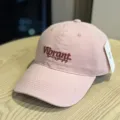 Pink baseball cap for women, soft top dad hat with embroidered letter design, casual sun. - Adult 54-60 Adjustable / Pink