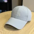 Light blue baseball cap detail, soft top curved brim, casual cotton embroidered hat. - Adult 54-60 Adjustable / Light Blue