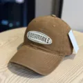 Vintage washed cotton baseball cap for women, casual brown sun hat with embroidered patch. - Adult 54-60 Adjustable / Caramel color