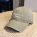 Casual beige cotton baseball cap with 3D white embroidery lettering for outdoor daily wear. - Adult 54-60 Adjustable / Khaki