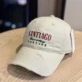 Beige distressed baseball cap featuring stylish embroidery details and wide brim for women. - Adult 54-60 Adjustable / Beige