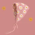 Foulard triangolare uncinetto margherita rosa, fascia per capelli floreale estiva. - Foulard Triangolare con Margherita Rosa