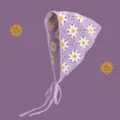 Retro uncinetto margherita triangolo fazzoletto da testa, fascia capelli floreale estate. - Foulard Triangolare con Margherita Viola