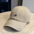Casual beige baseball cap with blue E embroidery, breathable and stylish for daily wear. - Adult 54-60 Adjustable / Khaki