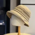 Women's foldable bucket hat casual summer sun protection basin hat khaki stylish design - Adult Adjustable 54-60 / Khaki