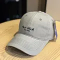 Classic grey baseball cap with New York EST 1987 embroidery, wide brim sun protection hat. - Adult 54-60 Adjustable / Light Gray